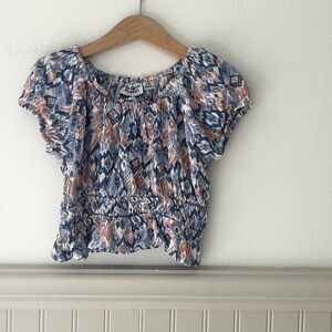 Colorful Patterned Girls Size Small 7/8 Blouse